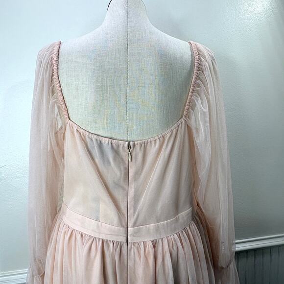 Nabela Noor x Eloquii Size 16 Puff Sleeve Dress Midi Coquette Fairy Tulle Ballet - Picture 14 of 16